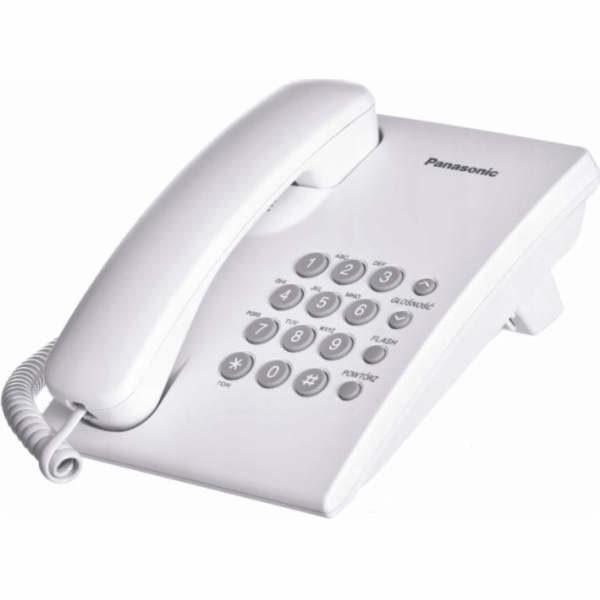 Bílý stolní telefon Panasonic KX-TS500PDB