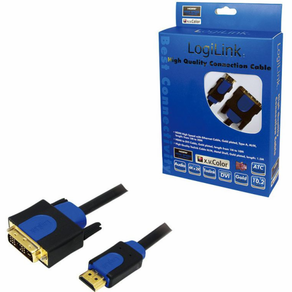LogiLink HDMI - DVI-D kabel 3m modrý (CHB3103)