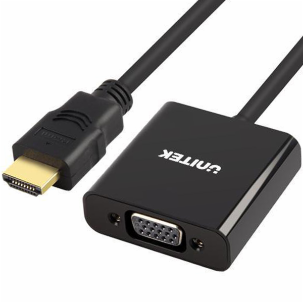 Adaptér AV Unitek HDMI - D-Sub (VGA) + Jack 3,5 mm černý (Y-6333)