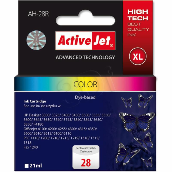 Activejet AH-28R ink for HP printer HP 28 C8728A replacement; Premium; 21 ml; color