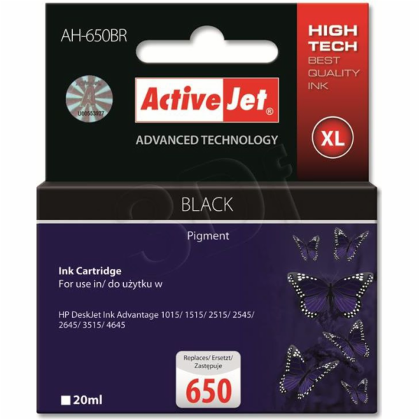 ActiveJet Ink cartridge HP CZ101 Premium BK AH-650BR 20 ml