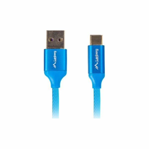 Lanberg USB kabel Lanberg Premium Quck Charge 3.0 kabel, USB-C (M) -&gt; A (M) 1,8m modrý