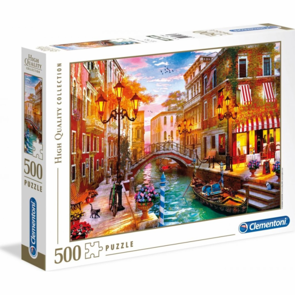 Clementoni Puzzle 500 dílků Vysoká kvalita - Západ slunce nad Benátkami