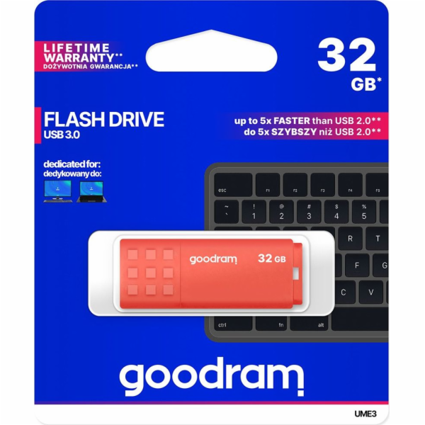 Goodram 32GB USB 3.0 USB flash drive USB Type-A Orange PAMGORFLD0387