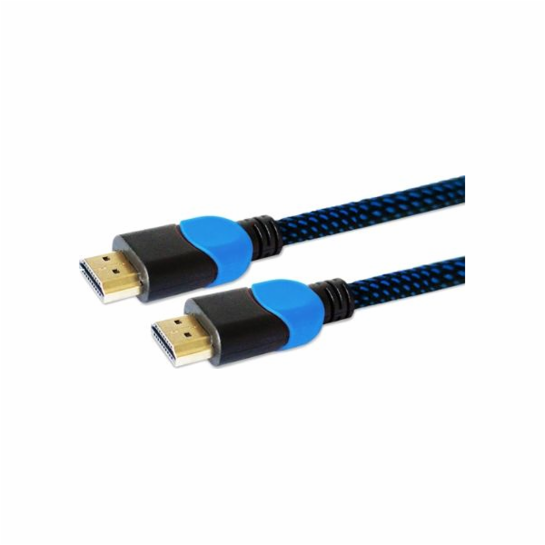 Kabel HDMI-HDMI v2.0, OFC, měděný, 3D, herní, PLAYSTATION, modro-černý, oplet, 4K, 3,0 m SAVIO GCL-05