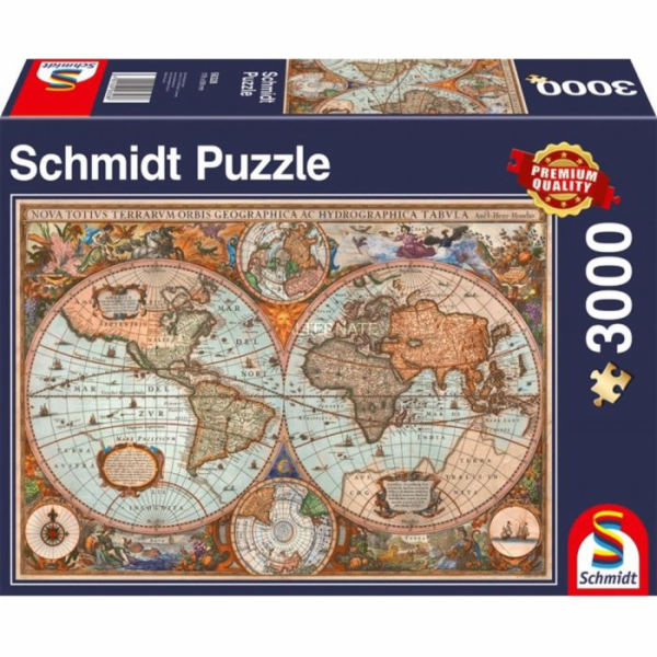 Puzzle 3000 dílků Starověká mapa světa