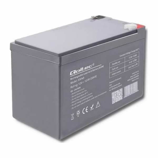 QOLTEC AGM battery 12V 12Ah