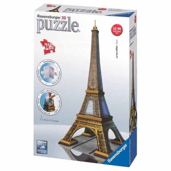 Puzzle 216 dílků 3D Eiffelova věž Love Edition