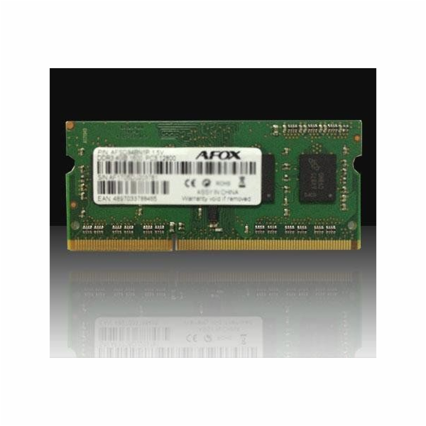 Paměť notebooku AFOX SODIMM, DDR3, 4 GB, 1333 MHz, (AFSD34AN1P)