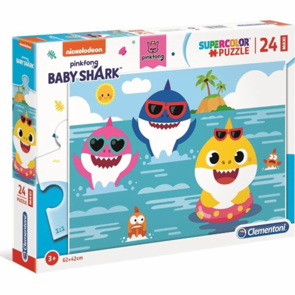 Clementoni Puzzle 24 kusů Maxi Baby Shark (28519)