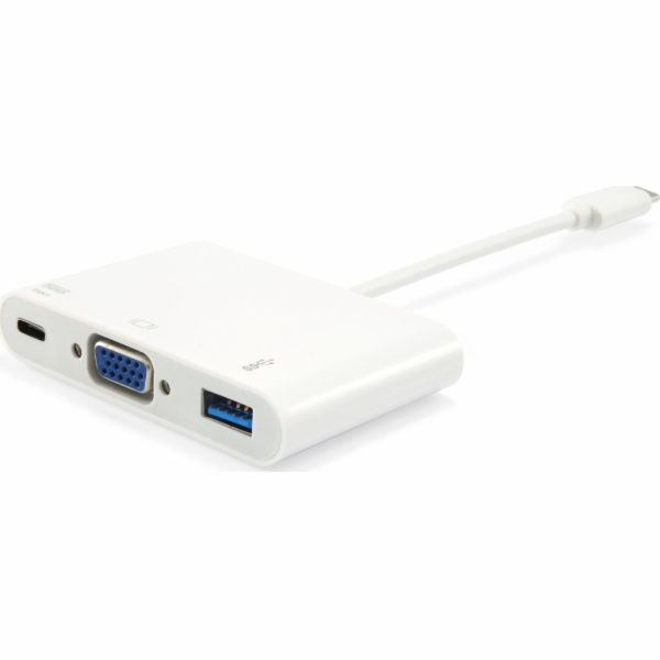 USB Equip Equip USB-C ST-> VGA-/USB-A-BU PD-ADAPTER 0,15 cm weiß