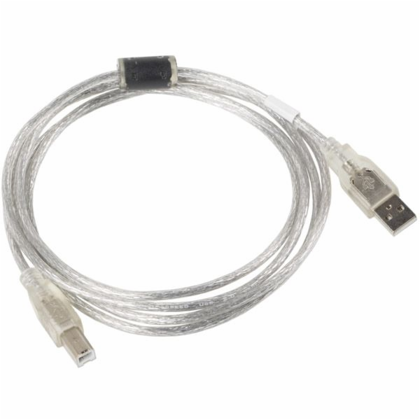 Lanberg CA-USBA-12CC-0018-TR USB cable 1.8 m USB 2.0 USB B Transparent