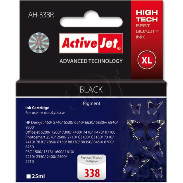 Activejet AH-338R ink for HP printer HP 338 C8765EE replacement; Premium; 25 ml; black