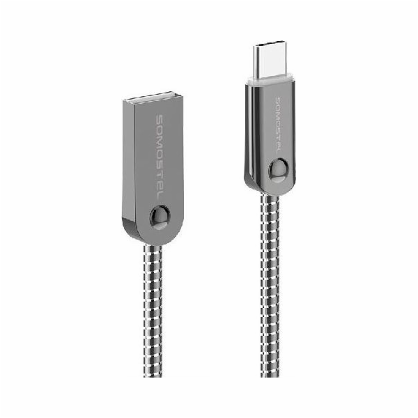 Kabel USB Somostel USB-A - USB-C 1 m Srebrny (BJ01)