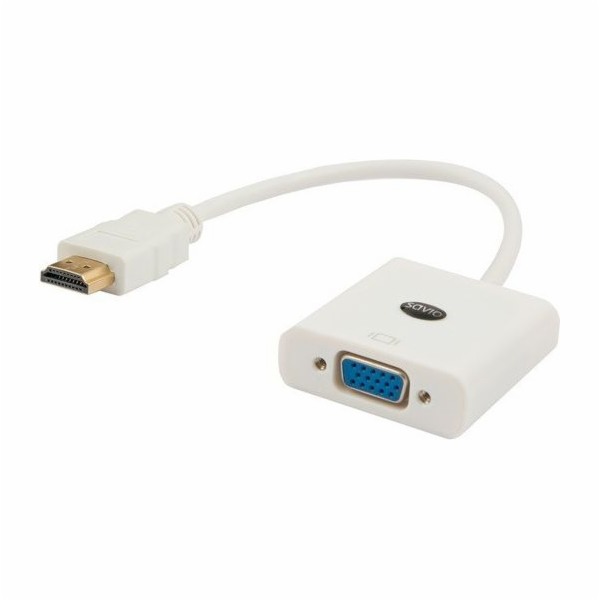 Savio CL-27B video cable adapter 0.1 m HDMI Type A (Standard) VGA (D-Sub) White