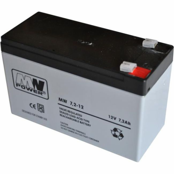 MPL MW POWER MWS 7.2-12 UPS battery Lead-acid accumulator VRLA AGM Maintenance-free 12 V 7 2 Ah Black Grey