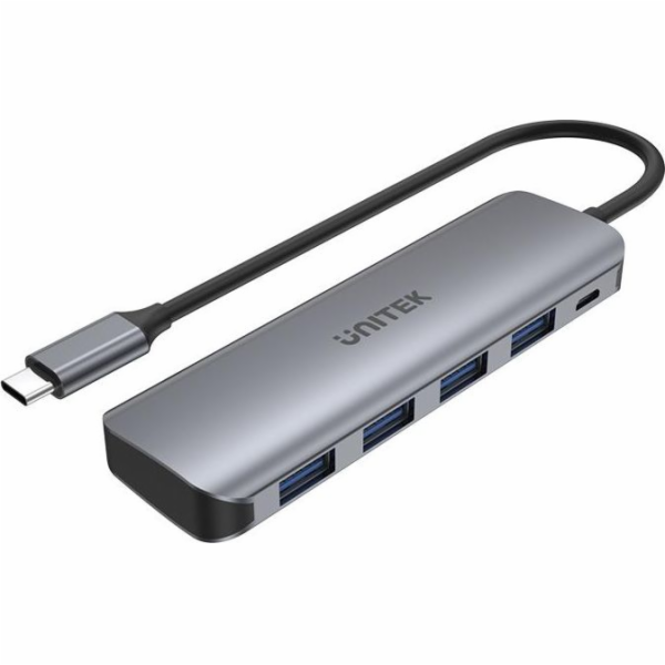 HUB USB Unitek uHUB P5 + 4portový USB 3.1 šedý (H1107A)
