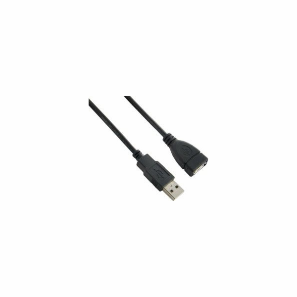 Lanberg USB kabel Prodlužovací USB 2.0 AM-AF černý 1,8m (CA-USBE-10CC-0018-BK)