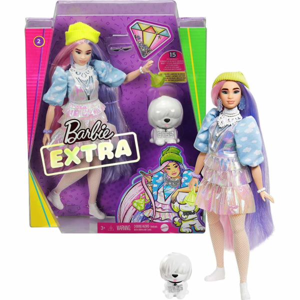 Lalka Barbie Barbie Extra Moda - Spódniczka holograficzna (GRN27/GVR05)