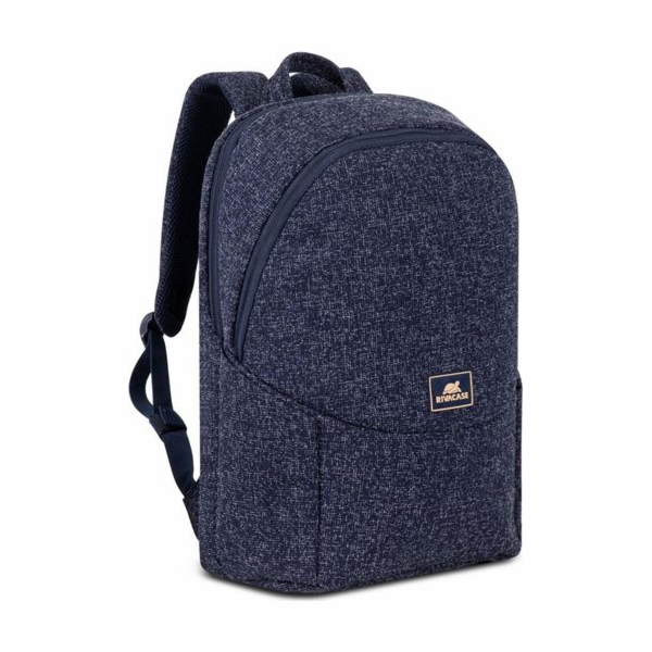 RIVACASE Anvik 15.6 laptop backpack navy blue 15L waterproof fabric pockets for 10.5 tablet smartphone documents accessories bottle