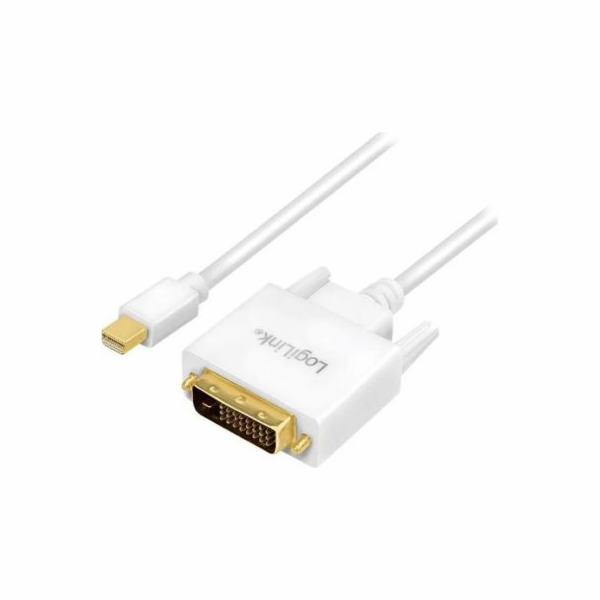 Kabel mini Display port do DVI 3m Biały