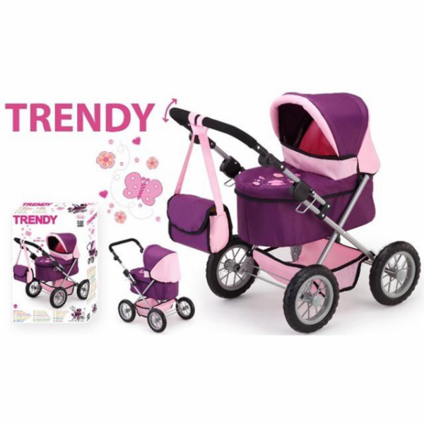 Doll pram BAYER Design Trendy 13057AA deep Purple Pink