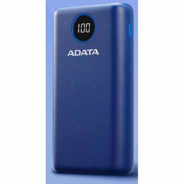 ADATA PowerBank P20000QCD - externí baterie pro mobil/tablet 20000mAh, 2,1A, modrá (74Wh)