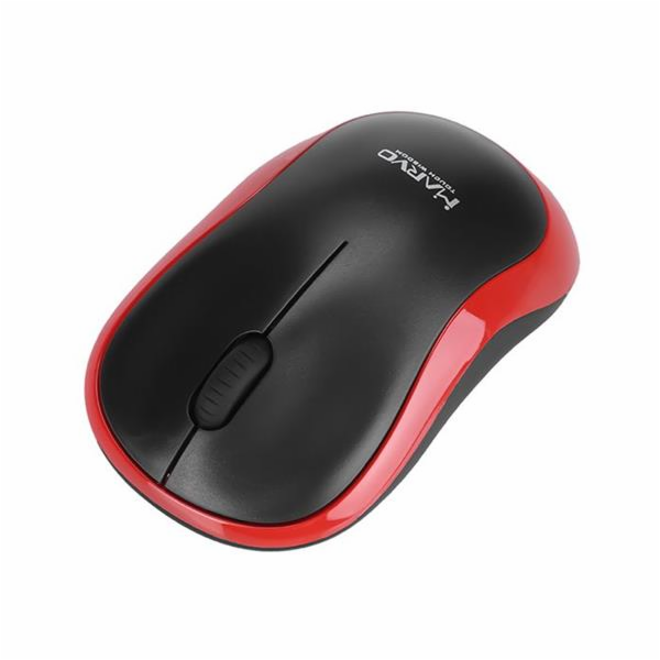 Myš Marvo DWM100RD, optická, bezdrátová, kancelářská, 1000DPI, černo-červená