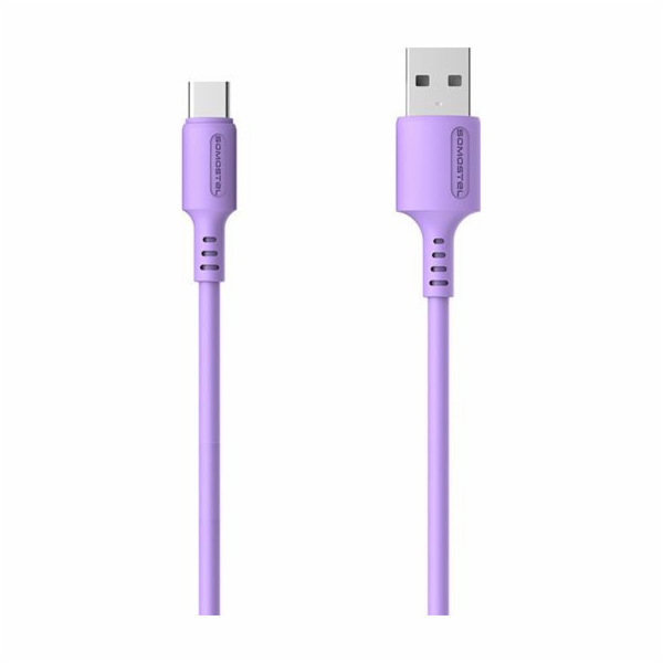 USB TYPE-C 3A CABLE VIOLET SOMOSTEL 3100mAh QUICK CHARGER 1.2M POWERLINE USB-C SMS-BP06 MACARON - 10000+ BENDING STRENGTH