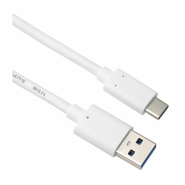 Kabel USB-C - USB 3.0 A (USB 3.2 generation 2, 3A, 10Gbit/s) 0,5m bílý