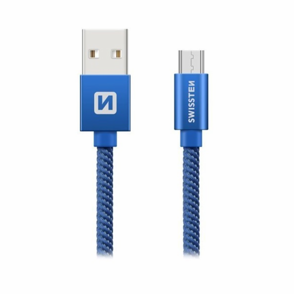 Swissten Datový Kabel Textile Usb / Micro Usb 2,0 M Modrý