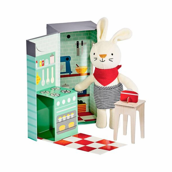 Hračka Petit Collage Plyšový králíček v kuchyni