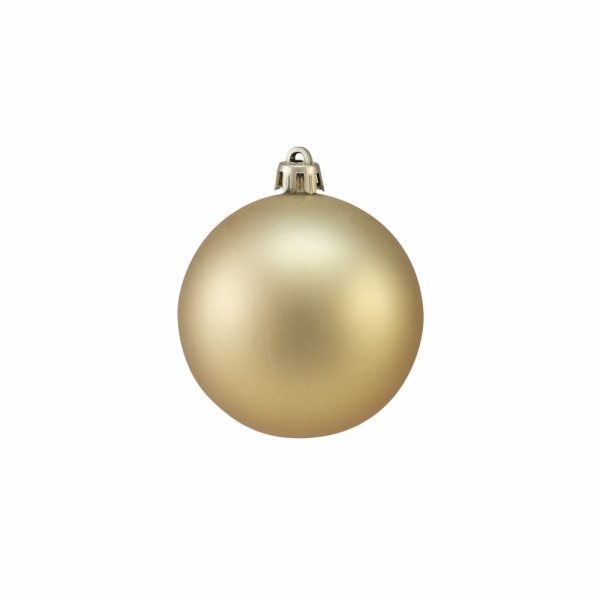 Vánoční dekorační ozdoby, 7 cm, zlatá matná, 6 ks