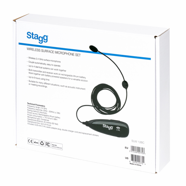 Stagg SUW 12BC, bezdrátový nástrojový mikrofonní set, 2,4 GHz UHF