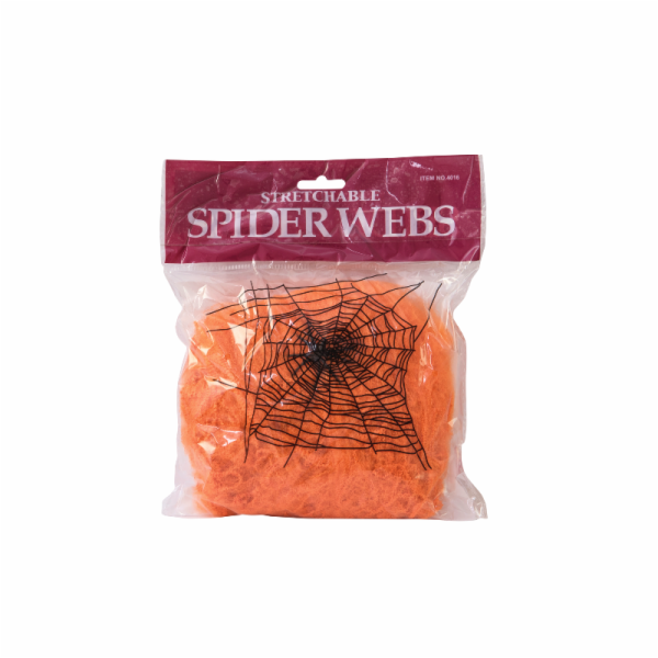 Halloween pavučina oranžová, 50g, UV aktivní