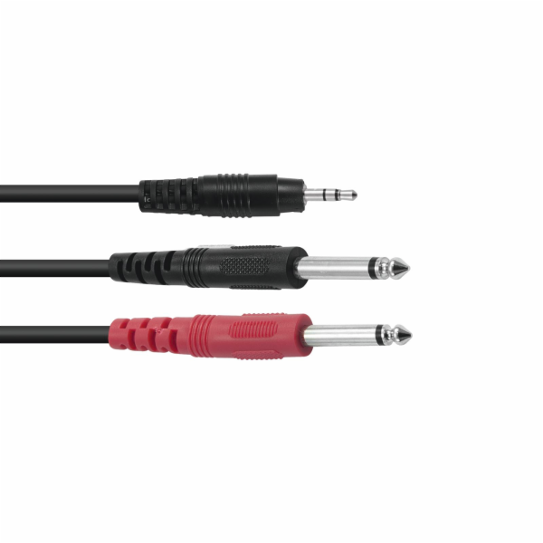 Kabel 3,5 Jack / 2x Jack ECO, délka 1,5m, černý