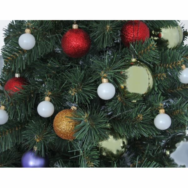 Vánoční dekorační ozdoby, 10 cm, stříbrná se třpytkami, 4 ks