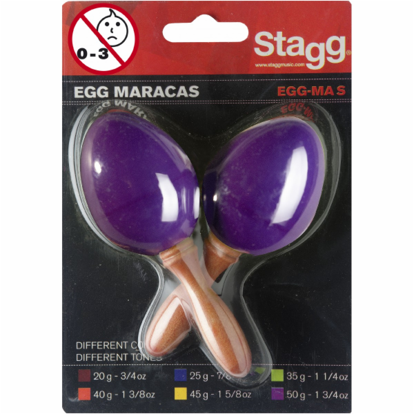 Stagg EGG-MA S/PP, pár vajíček, krátká rukojeť, purpurové