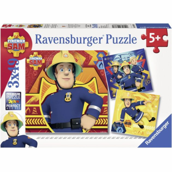 Ravensburger Puzzle 3v1, Hasič Sam - Volejte o pomoc! (RAP 093861)