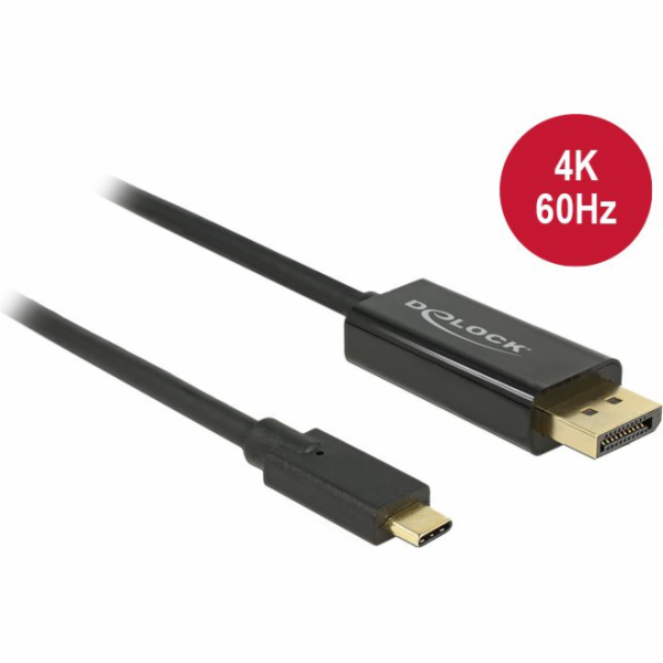 Kabel USB-C -> DisplayPort M/M 2m (tryb alternatywny DP) 4K 60Hz czarny