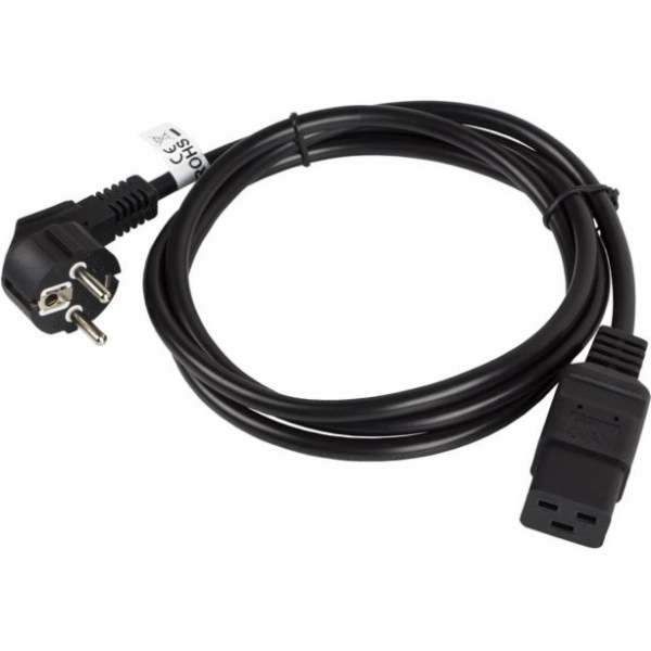 Lanberg CEE 7/7 napájecí kabel – IEC 320 C19, 1,8 m, černý (CA-C19C-10CC-0018-BK)