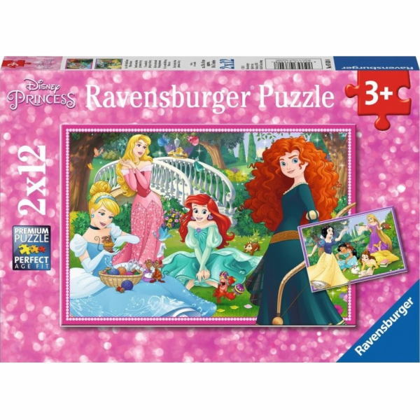 Ravensburger Puzzle 2x12 prvky - ve světě princezny