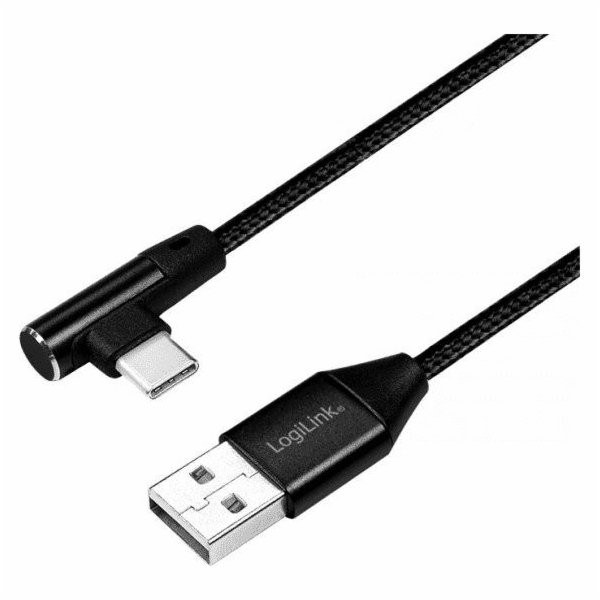 Kabel USB LogiLink USB-A - USB-C 0.3 m Czarny (CU0137)