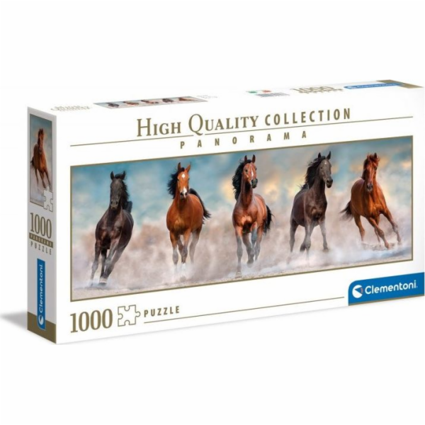Clementoni Clementoni Puzzle 1000el panorama koní. Koně ve cvalu. 39607