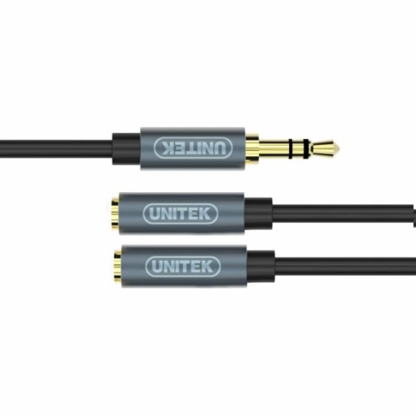 UNITEK Y-C956ABK audio cable 0.2 m 3.5mm 2 x 3.5mm Black Grey