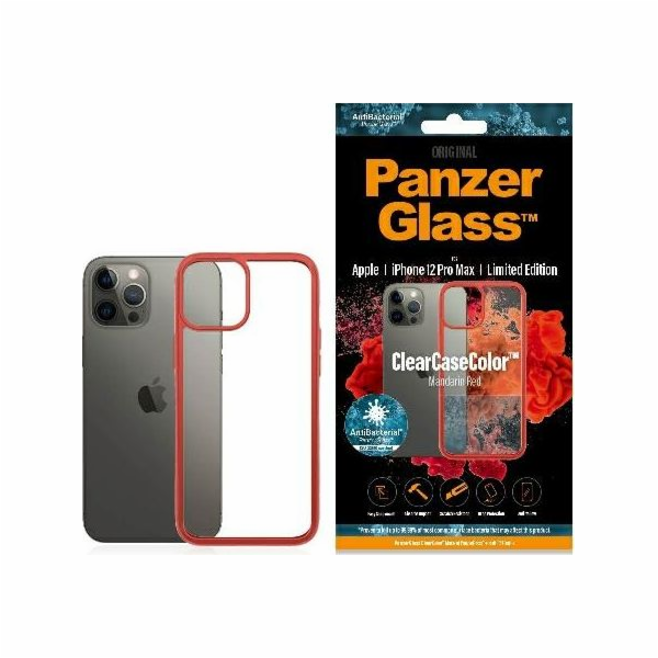PanzerGlass Etui ClearCase do iPhone 12 Pro Max Mandarin Red Antibacterial