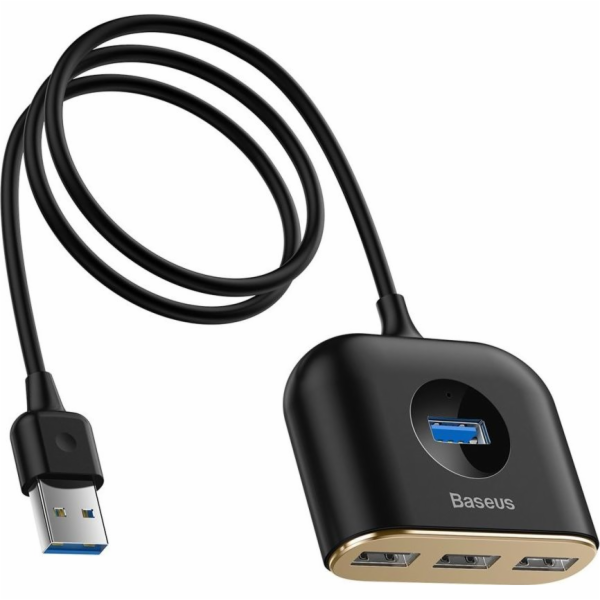 4-in-1 Baseus Square Round USB Adapter HUB USB 3.0 to 1x USB 3.0 + 3x USB 2.0 1m black