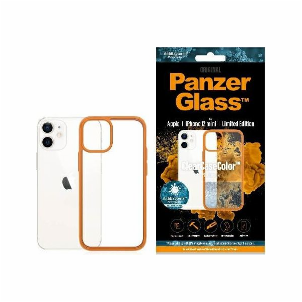 PanzerGlass Etui ClearCase do iPhone 12 Mini Orange Antibacterial