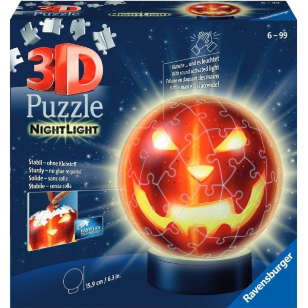 3D Puzzle-Ball Kürbiskopf Nachtlicht