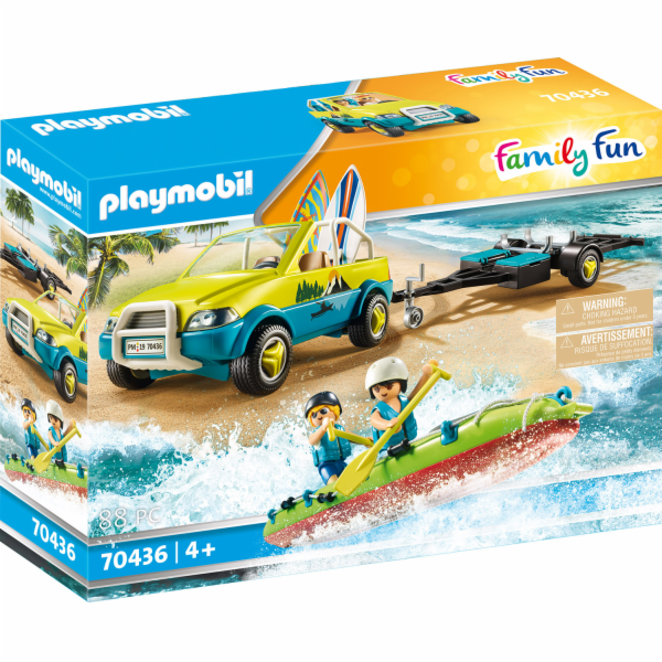 Plážové auto s přívěsem pro kánoi Playmobil, Prázdniny, 88 dílků